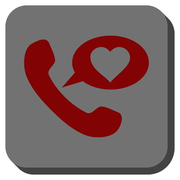 Amor telefone mensagem arredondado botão quadrado —  Vetores de Stock