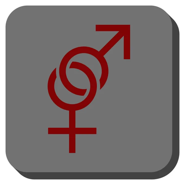 Sexsymbol avrundat fyrkantig knapp — Stock vektor