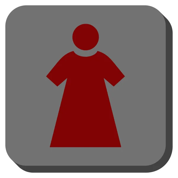 Женщина округлая квадратная кнопка — стоковый вектор