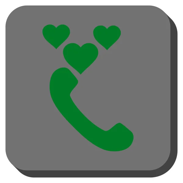 Любовный телефон вызовет кнопочку "Квадрат" — стоковый вектор