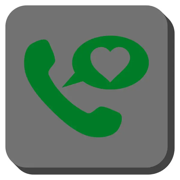 Kärlek telefonmeddelande avrundat fyrkantig knapp — Stock vektor