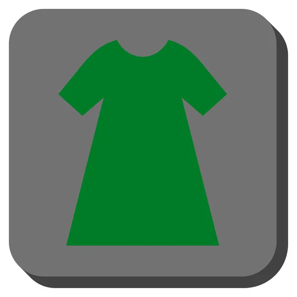 Γυναίκα φόρεμα στρογγυλεμένο τετράγωνο κουμπί — Διανυσματικό Αρχείο