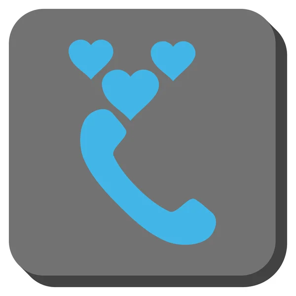 Love Phone Call Rounded Square Button — Stock Vector