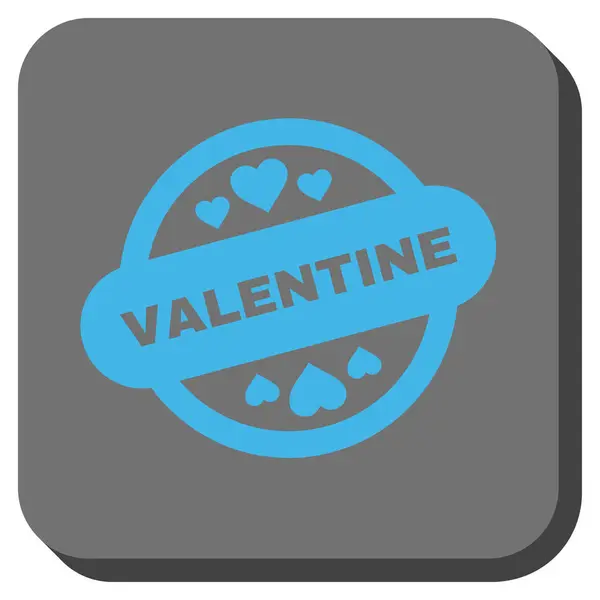 Sello de sello de San Valentín redondeado botón cuadrado — Archivo Imágenes Vectoriales