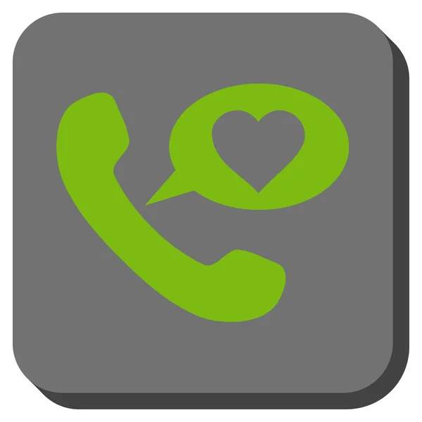 愛の電話メッセージ角丸正方形ボタン — ストックベクタ