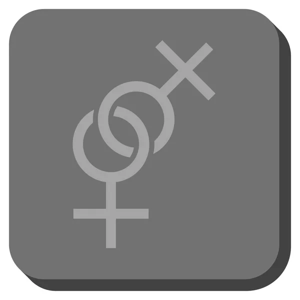Lesbian Love Symbol Rounded Square Button — Stock Vector