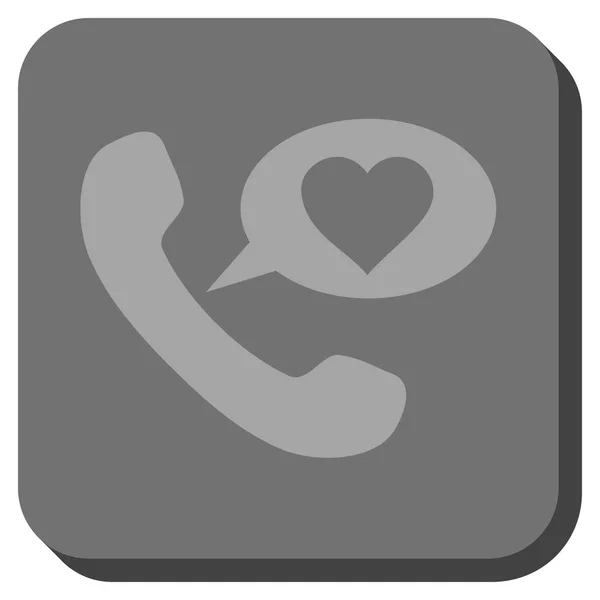Amor telefone mensagem arredondado botão quadrado —  Vetores de Stock