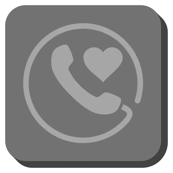 Aşk telefon yuvarlak kare düğme — Stok Vektör