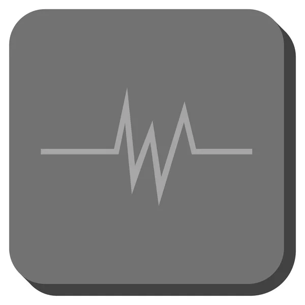 Botón cuadrado redondeado de señal de pulso — Vector de stock