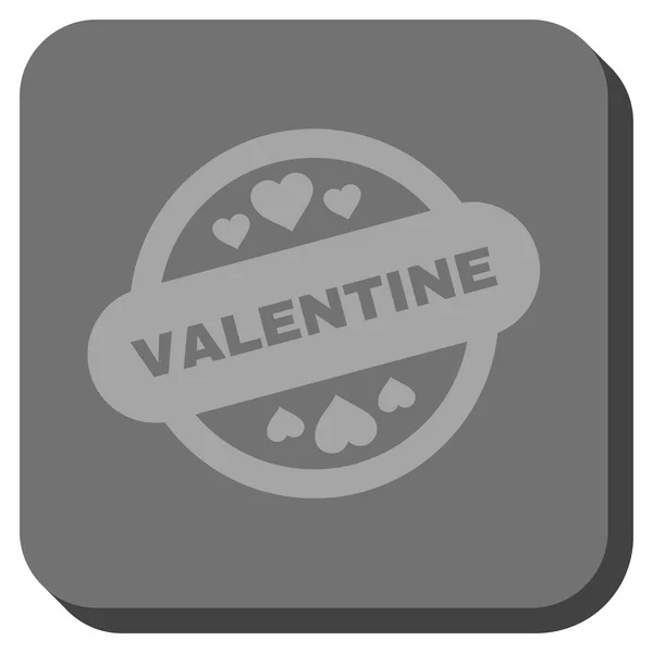 Selo de selo Valentim botão quadrado arredondado —  Vetores de Stock