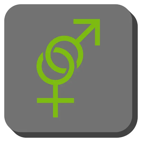 Σύμβολο του σεξ στρογγυλεμένο τετράγωνο κουμπί — Διανυσματικό Αρχείο