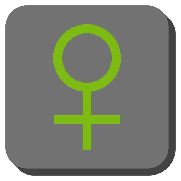 Venus Female Symbol Rounded Square Button — Stock Vector