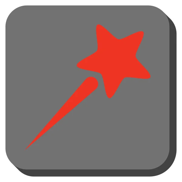Flying Star Redondeado Botón cuadrado — Vector de stock
