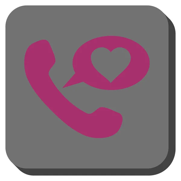 愛の電話メッセージ角丸正方形ボタン — ストックベクタ
