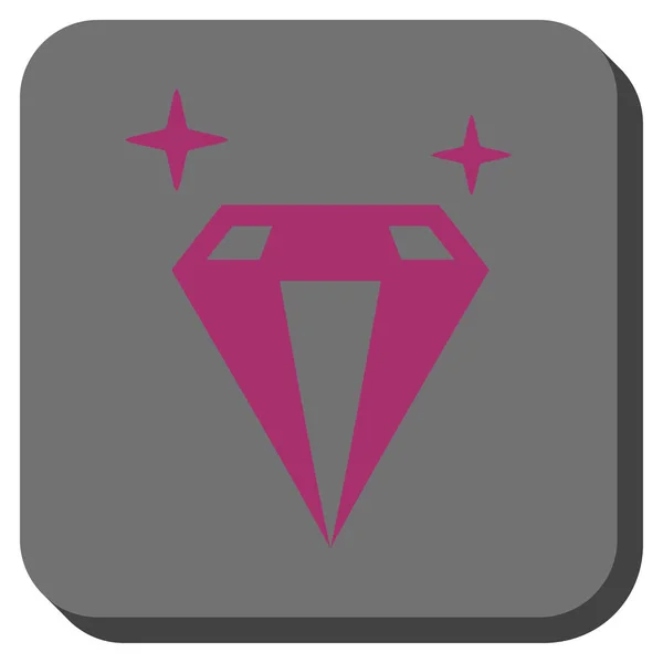 Sparkle Diamond Crystal afgeronde vierkante knop — Stockvector