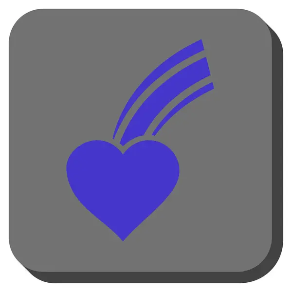 Πτώση καρδιά στρογγυλεμένο τετράγωνο κουμπί — Διανυσματικό Αρχείο