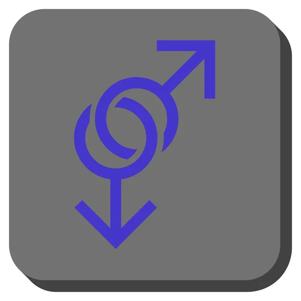 Gay amor símbolo redondeado cuadrado botón — Vector de stock