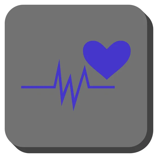 Пульс сердца Закругленная квадратная кнопка — стоковый вектор