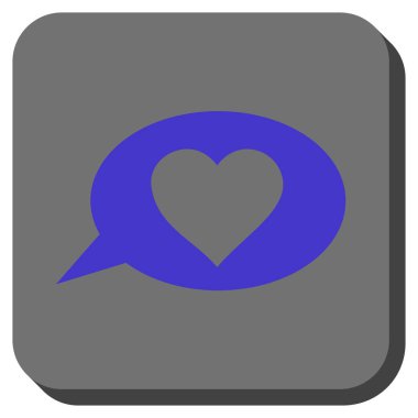 Aşk mesaj balon yuvarlak kare düğme