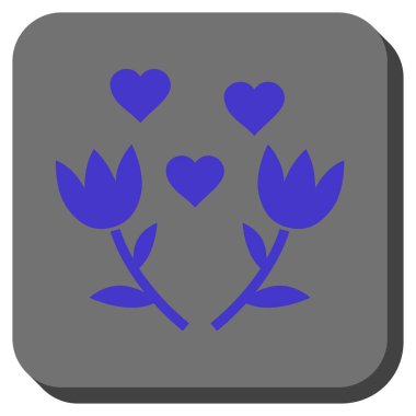 Güzel Lale çiçek yuvarlak kare düğme