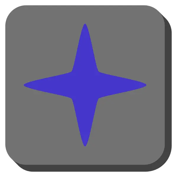 Sparkle Star Redondeado Botón cuadrado — Vector de stock