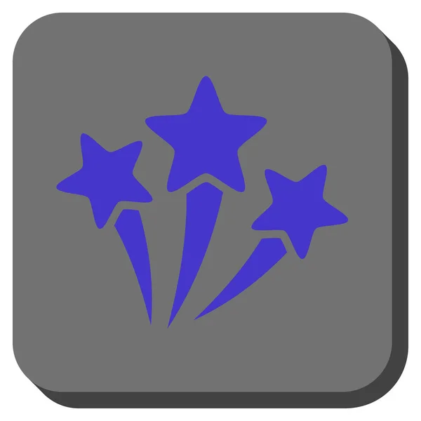 Star ΠΥΡΟΤΕΧΝΗΜΑΤΑ στρογγυλεμένο τετράγωνο κουμπί — Διανυσματικό Αρχείο