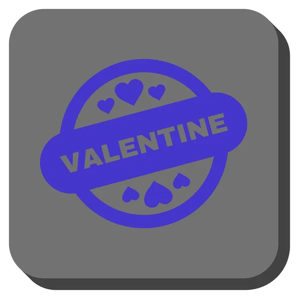 Sello de sello de San Valentín redondeado botón cuadrado — Archivo Imágenes Vectoriales