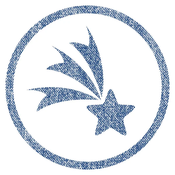 Estrella caída redondeada tela texturizada icono — Vector de stock