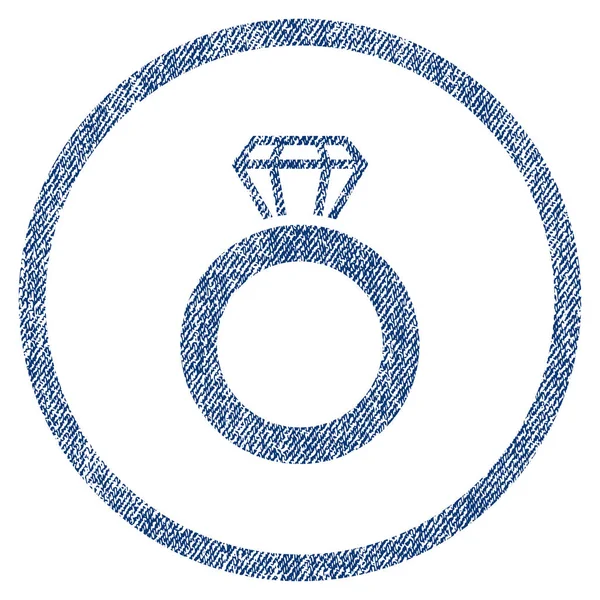 Icône texturée de tissu rond d'anneau de gemme — Image vectorielle