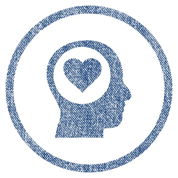 Icône texturée de tissu arrondi de tête de pensée d'amour — Image vectorielle