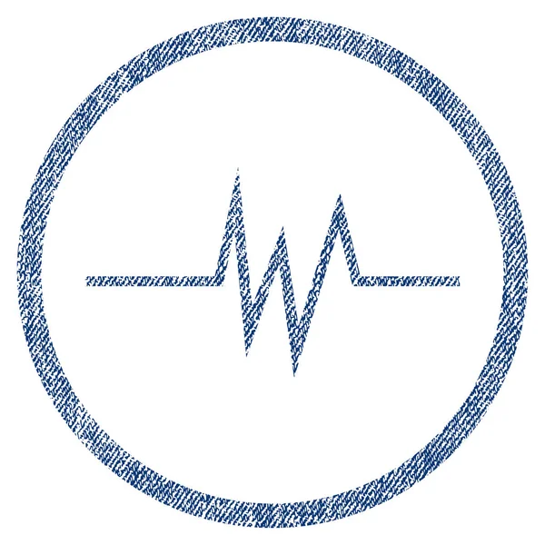 Icono texturizado de tela redondeada de señal de pulso — Archivo Imágenes Vectoriales