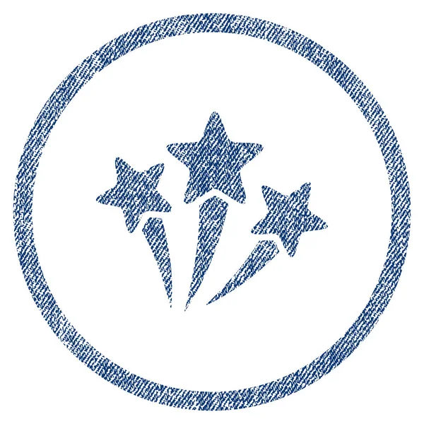 Estrella fuegos artificiales redondeado tela texturizada icono — Vector de stock