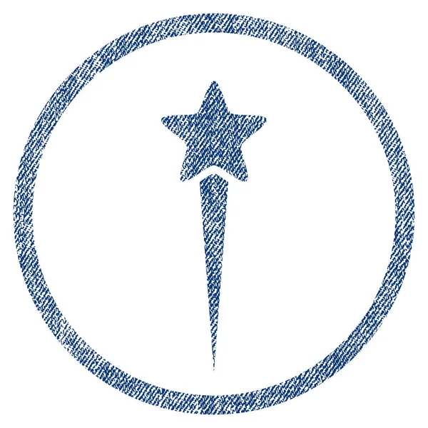 Icono de textura de tela redondeada estrella inicial — Vector de stock