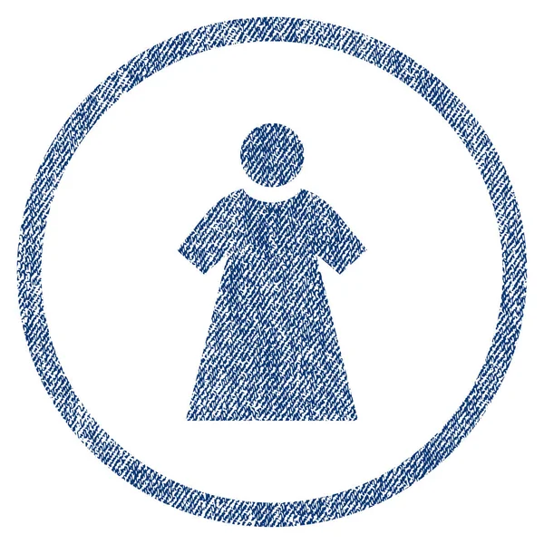 Femme arrondi tissu texture icône — Image vectorielle