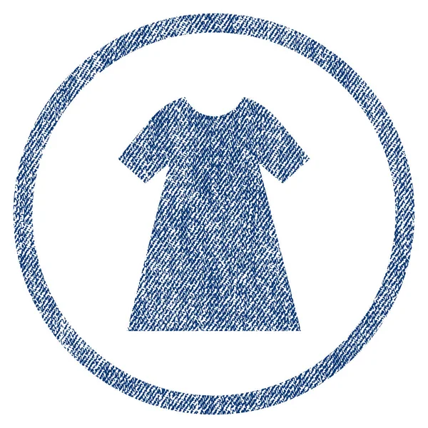 Kobieta sukienka zaokrąglone tkaniny teksturowane ikona — Wektor stockowy