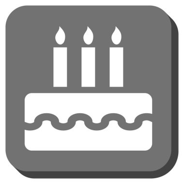 Doğum günü pastası yuvarlak kare düğme