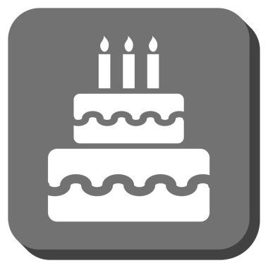 Doğum günü pastası yuvarlak kare düğme