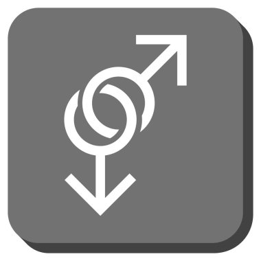 Eşcinsel aşk sembolü kare düğme yuvarlak