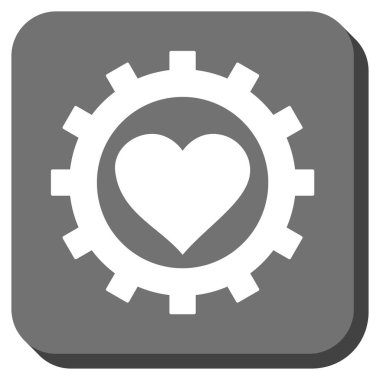 Aşk kalp seçenekleri dişli yuvarlak kare düğme