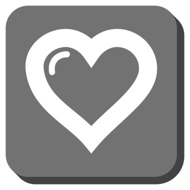 Aşk kalp kare düğme yuvarlak