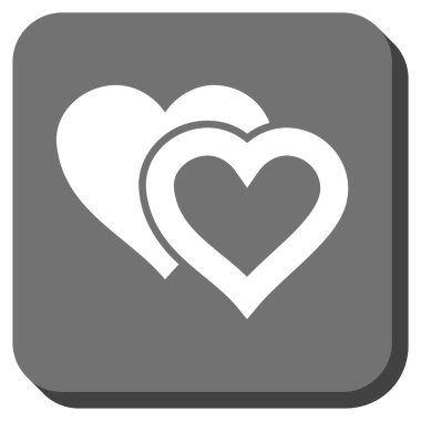 Sevgi kalpleri yuvarlak kare düğme