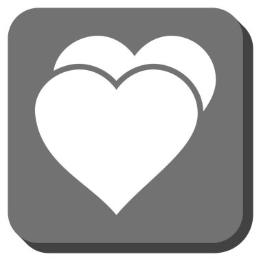 Sevgi kalpleri yuvarlak kare düğme