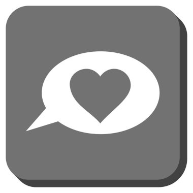 Aşk mesaj balon yuvarlak kare düğme