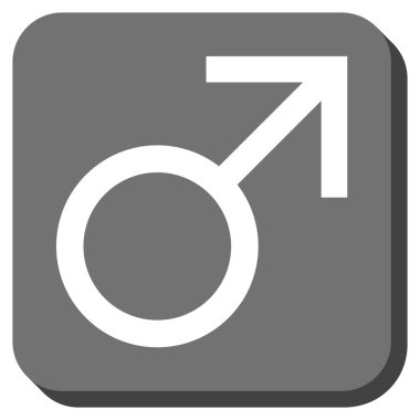 Mars erkek sembolü kare düğme yuvarlak