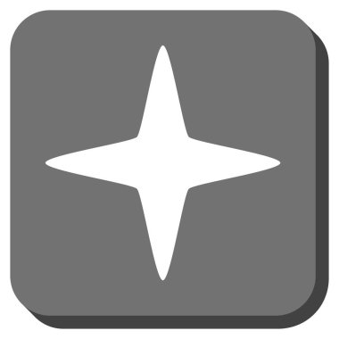 Yıldız yuvarlatılmış kare düğme ışıltı