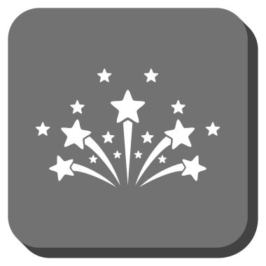 Yıldız havai fişek yuvarlak kare düğme