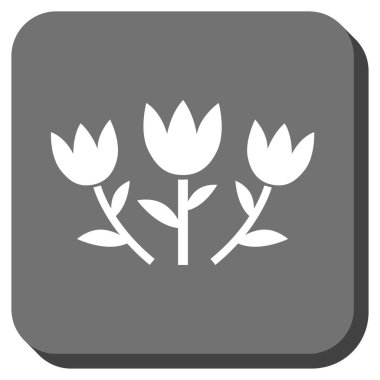 Lale çiçek yuvarlak kare düğme