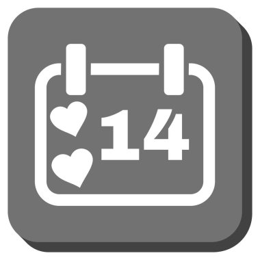 Sevgililer takvim günü yuvarlak kare düğme