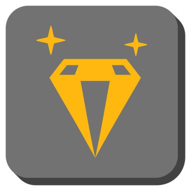 Elmas kristal yuvarlatılmış kare düğme ışıltı