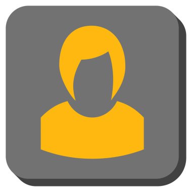 Kadın profili yuvarlak kare düğme